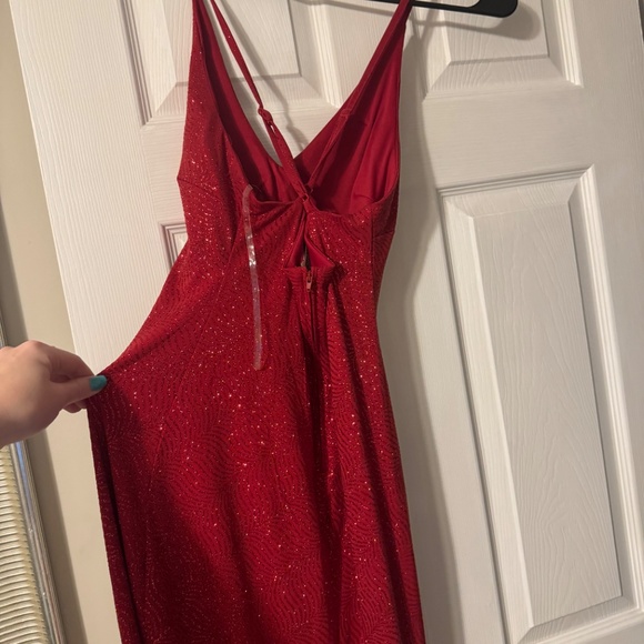 Red Glittery Maxi Dress - Picture 3 of 5